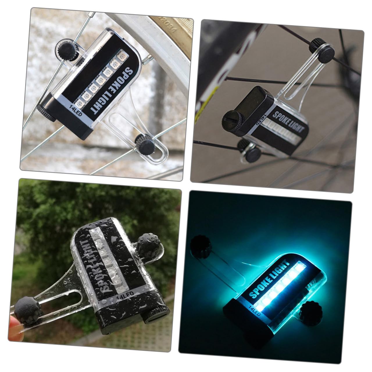 BESPORTBLE lámpara de Rueda de Bicicleta Ligera Bike Light Accesorios Bicicleta Luces Bicicletas Ligero Elegante luz de Rueda de Bicicleta Ruedas de Bicicleta prácticas el plastico