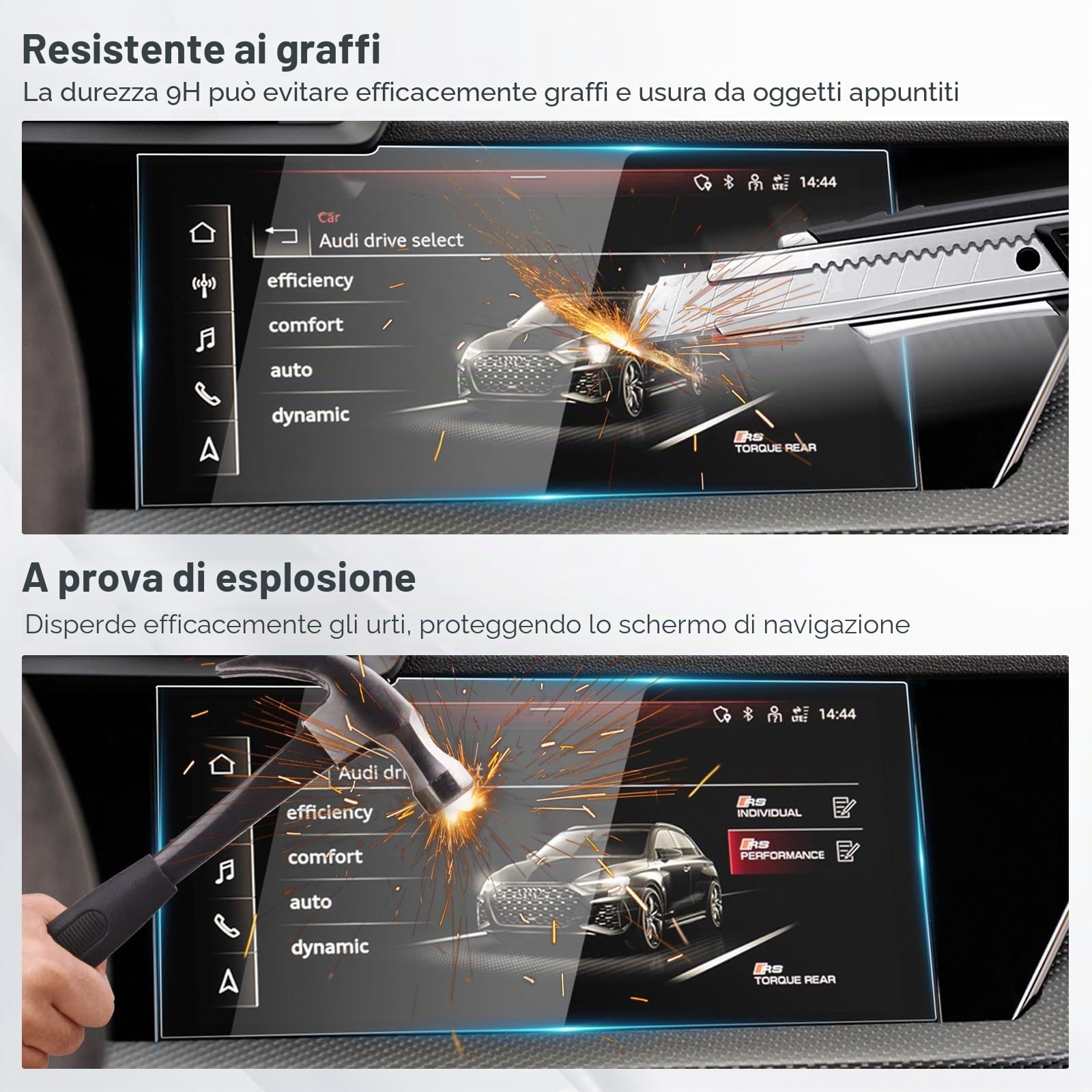 YEE PIN Pellicola In Vetro Temperato Per Audi A3 8Y (2020-2024) – Protezione Schermo 10.1 Pollici, Anti-graffio E Anti-impronte - 3