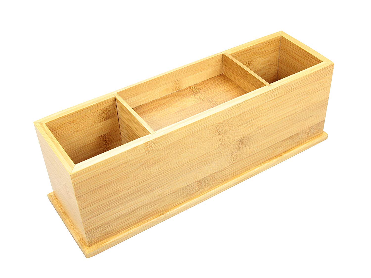 Woodquail Schreibtisch-Organizer mit Schublade, Stifthalter, 5 Fächer, aus Natürlichem Bambus