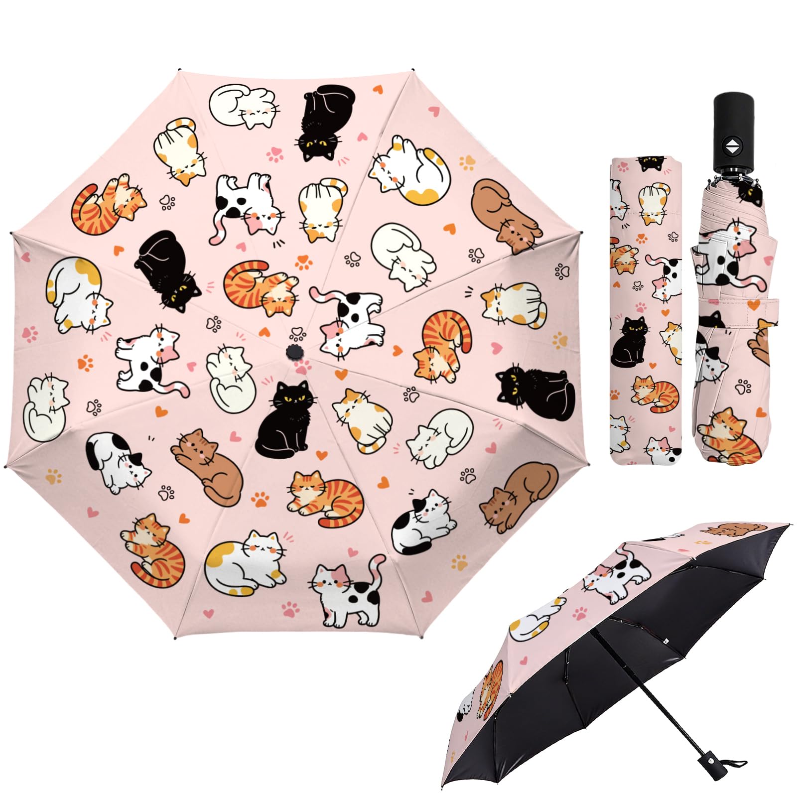 MAYJOYDIY Parapluie Automatique Parapluie Voyage Imperméable au Vent 107cm Ouverture pour Femmes Hommes Protection contre la Pluie et le Soleil