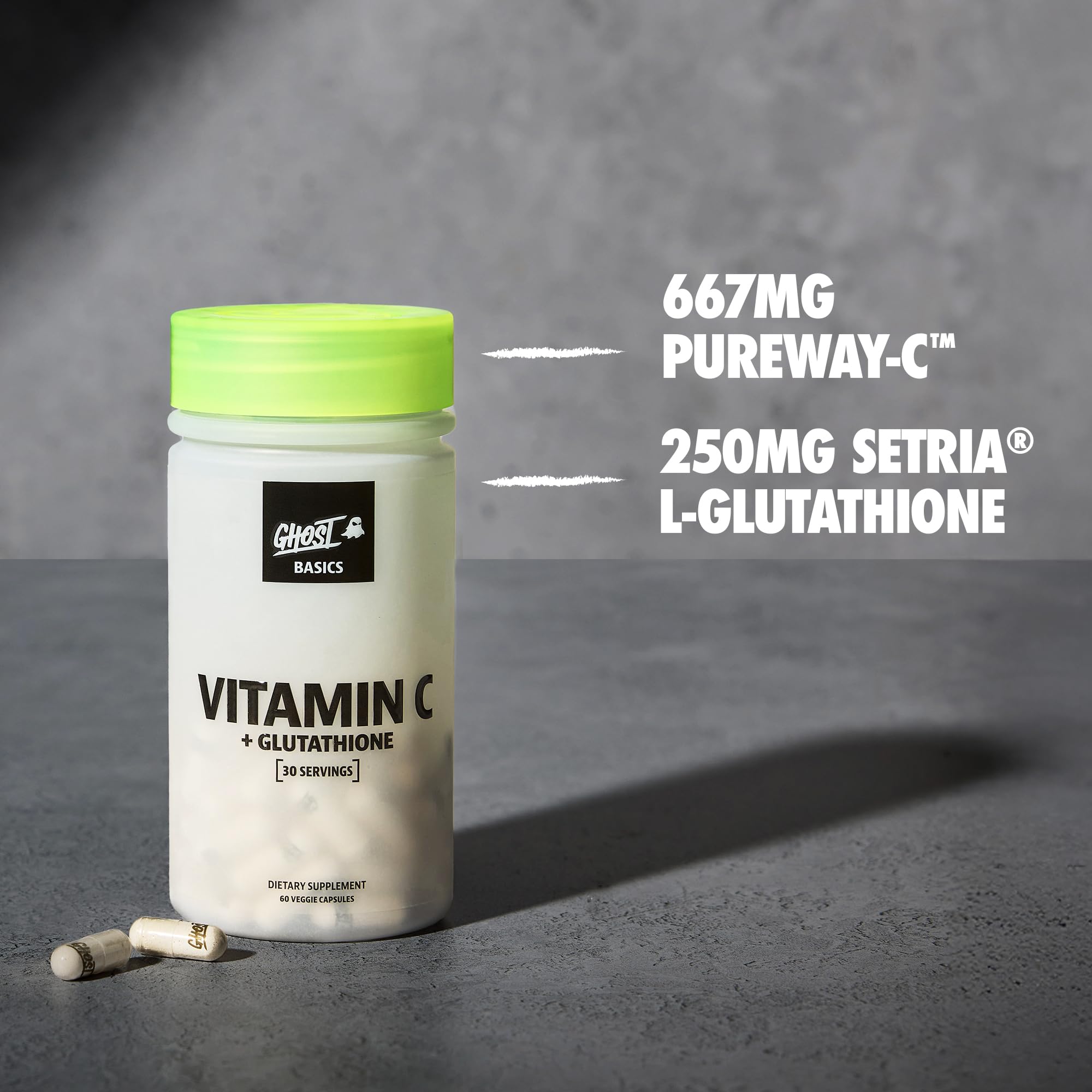 Amazon.com: GHOST Basics Vitamin C + Glutathione Supplement for Men & Women 500MG PureWay-C, 250MG L-Glutathione for Immune Health Support, Detox & Cleanse Vegan, Soy-Free & Gluten-Free - 60 Veggie Amazon.com: GHOST Basics Vitamin C + Glutathione Supplement for Men & Women 500MG PureWay-C, 250MG L-Glutathione for Immune Health Support, Detox & Cleanse Vegan, Soy-Free & Gluten-Free - 60 Veggie