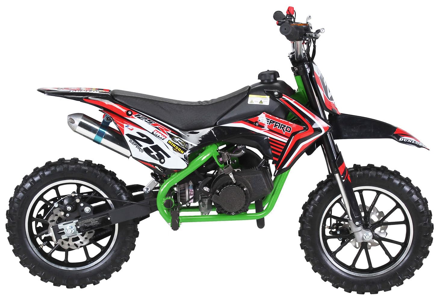 Mini Cross minicross GEPARD 50cc 2 tempi Gas Regolabile + Avviamento Easy Start + Cerchi 10" + Freni a disco + Altezza sella ca. 60cm + Garanzia 24 mesi (COLORE ROSSO)