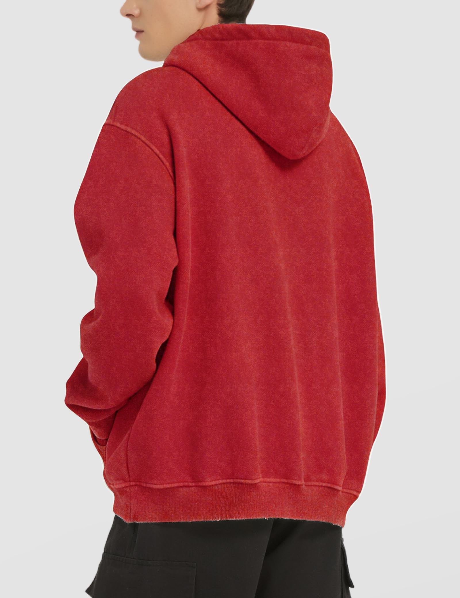 FAIABLE Sudadera con capucha para hombre, de gran tamaño, de felpa, con capucha, retro, pesada, para hombres, parejas, invierno