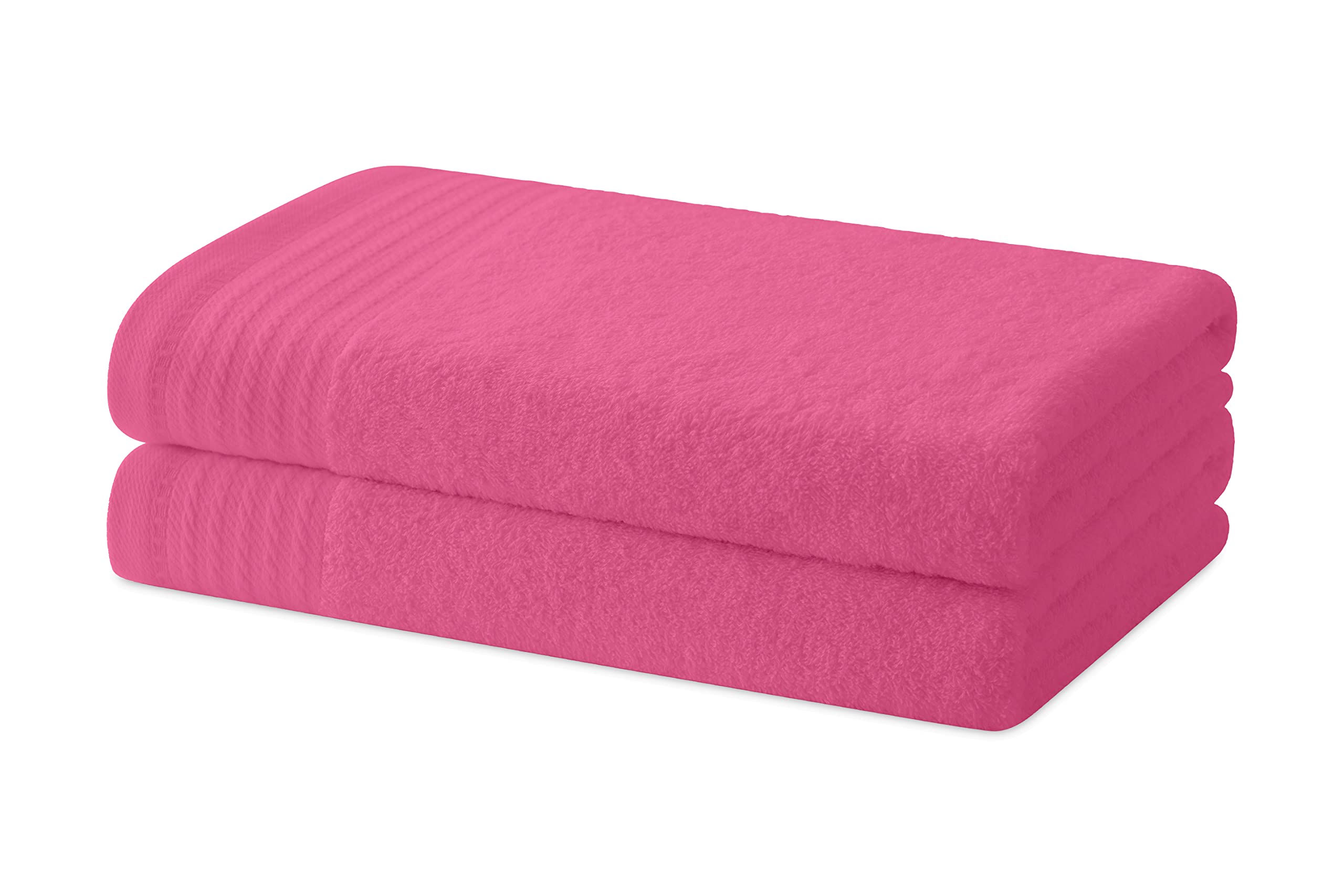 Degrees home - Set 2 Asciugamani da Bagno o Doccia - Set Asciugamani - 100% Cotone - 480g/m2 - 130x65 cm - Rosa