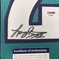 Vista 3 de Autographed/Signed Larry Johnson Charlotte Teal Basketball Jersey PSA/DNA COA