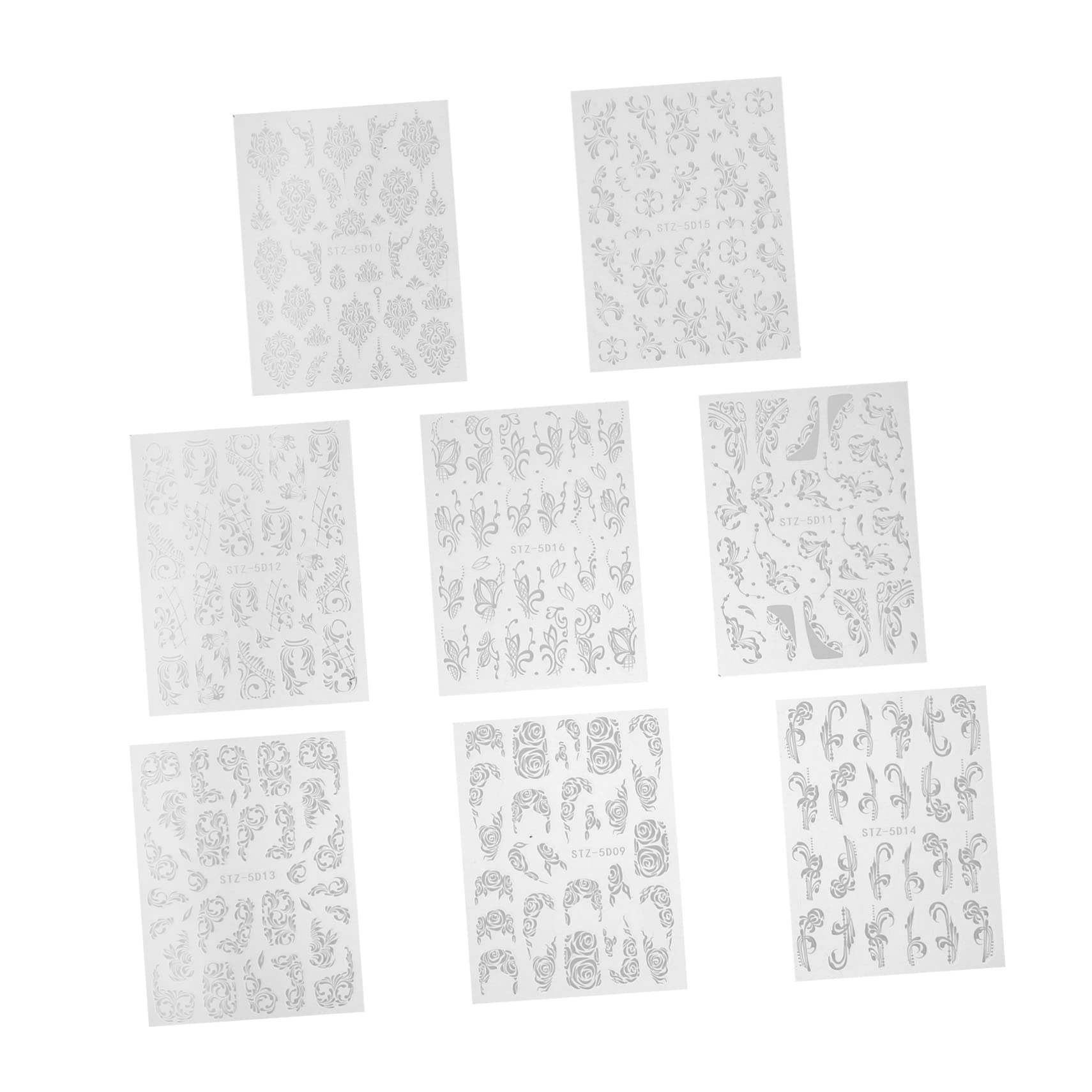 CALLARON 3 Sätze Embossed Nail Art Sticker Wasserdichte Nagelaufkleber Für Nageldekoration Für Partys Hochzeiten Und Besondere Anlässe 8 Blätter * 3