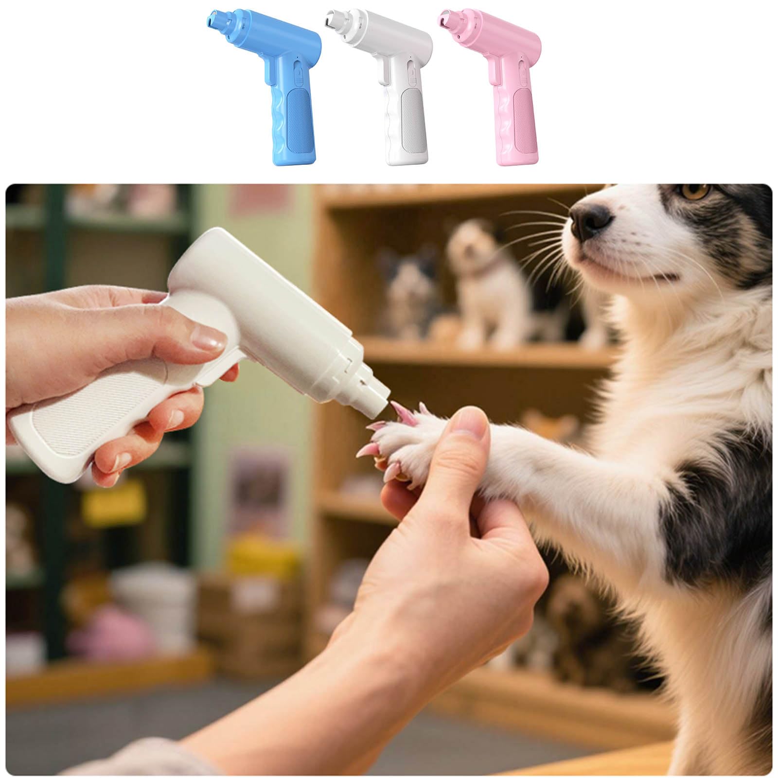 PANGBOER Mulino elettrico silenzioso di Unguis dell'animale domestico con il motore a basso rumore e la guardia giurata per la rifilatura facile dei gatti dei cani