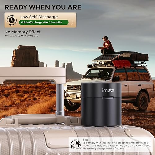 Miniatura 8 de imuto 6 pilas de litio recargables AA y 4 AAA con cargador, cargador de batería de iones de litio y NiMH, baterías triple A doble A, cargador de