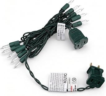 Mini Christmas Lights String Warm White Vintage Short Strand String Lights, Clear Bulbs Wire Fit Light up Christmas Decorations10 Bulbs Connectable,5ft,Green