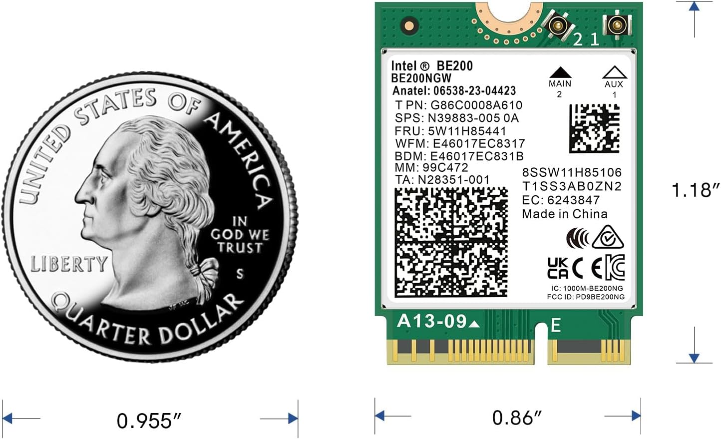LANYAO WiFi 7 Wireless Network Card BE200 chipset, Bluetooth 5.4, 5800Mbps M.2/NGFF Network Adapter for Laptop Support Windows10/11, Not Support AMD CPU