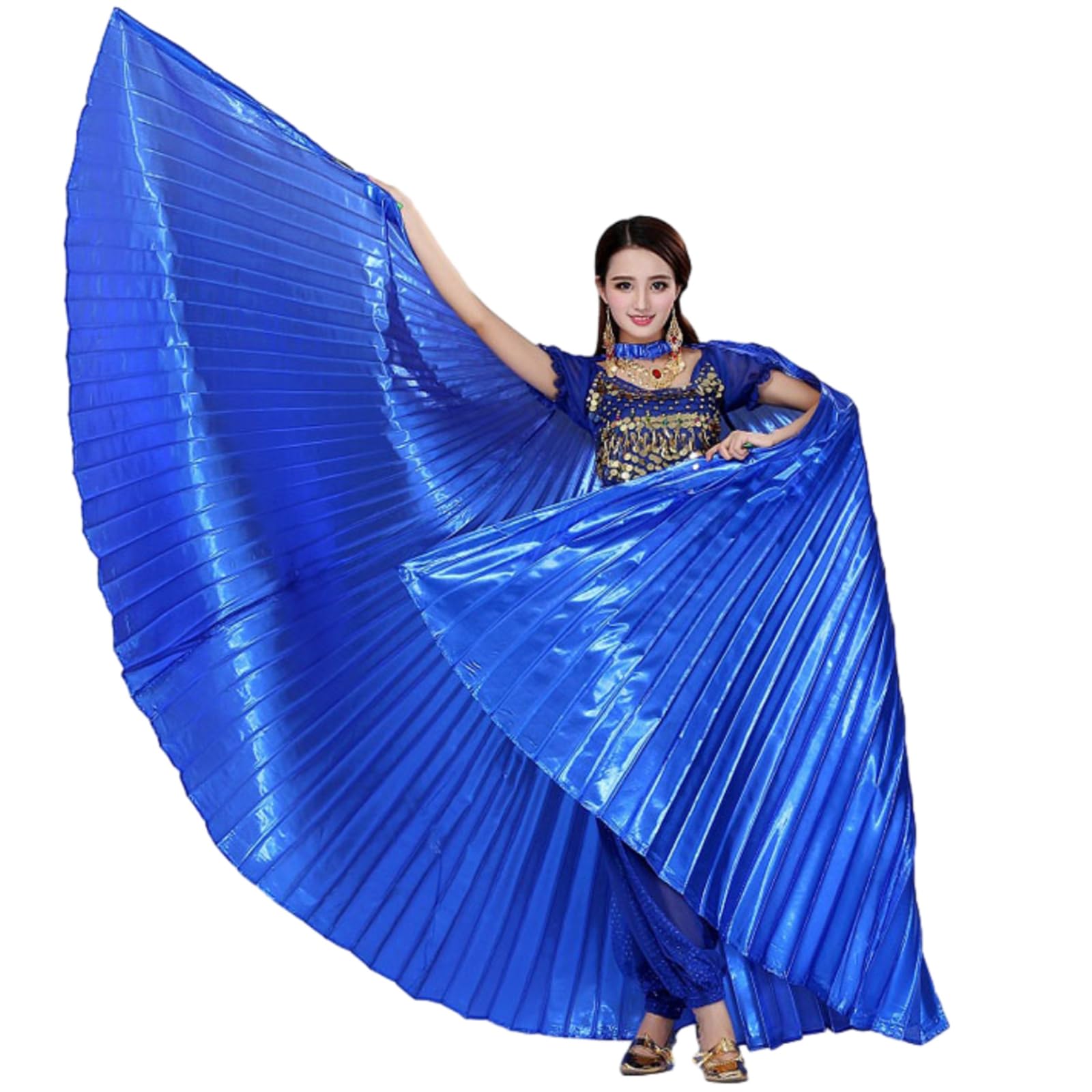 Costume Da Danza Del Ventre Con Ali Di Farfalla Dorate - Mantello - Foto 5