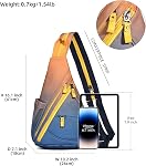 Canvas Sling Bag - Small Crossbody Backpack Shoulder Casual Daypack Rucksack for Men Women Outdoor Cycling Hiking Travel