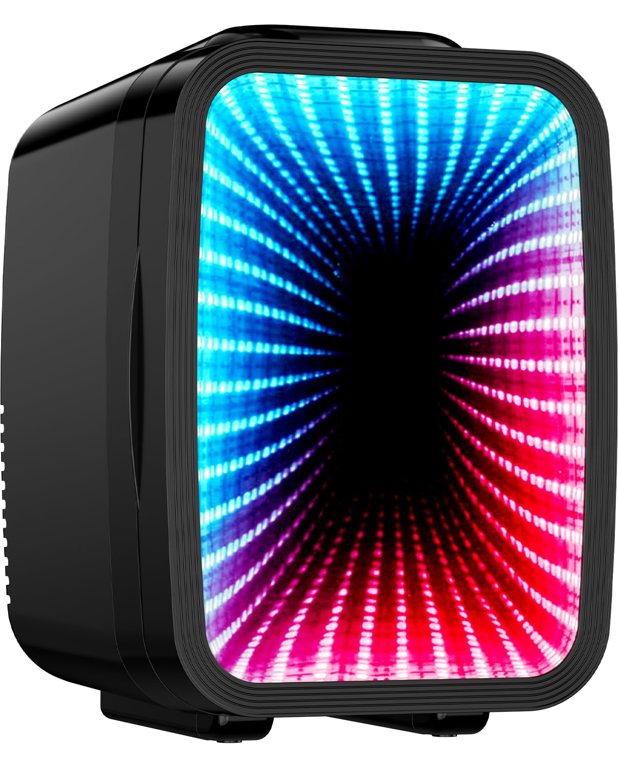 LIGIANT MF01C Mini Fridge, 7 Light Modes Including Flashing Marquee, Quiet Cooling & Warming Function, AC/DC Power, 4 L/6 Cans Capacity, Small Refrigerator for Gaming Room, Bedroom, Office and Car