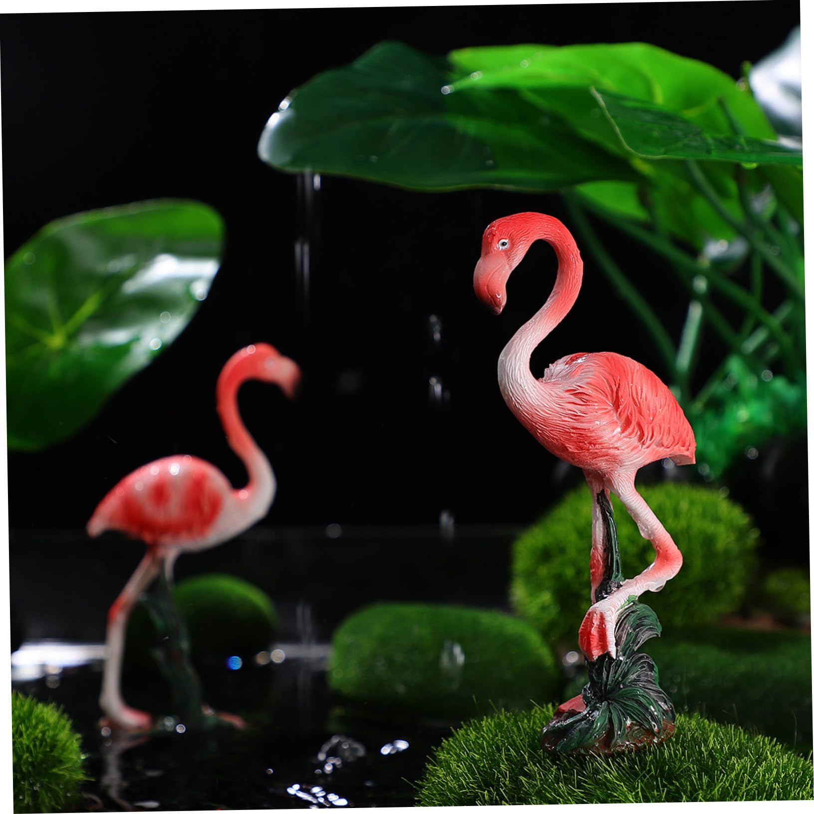 Toyvian 2 Set Ornamento Fenicottero Statue Falso Figura Di Fenicottero All'aperto Arredamento Casa Decorazioni Di Fenicotteri Per Esterni Ornamenti Di Fenicotteri Resina Rosa 2 Pezzi*2