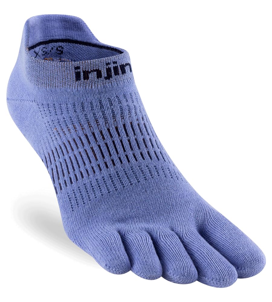 Injinji Unisex Blue Women's Run Lightweight No-Show Bell M/L (Eu: 40.5-44.5+), M/L