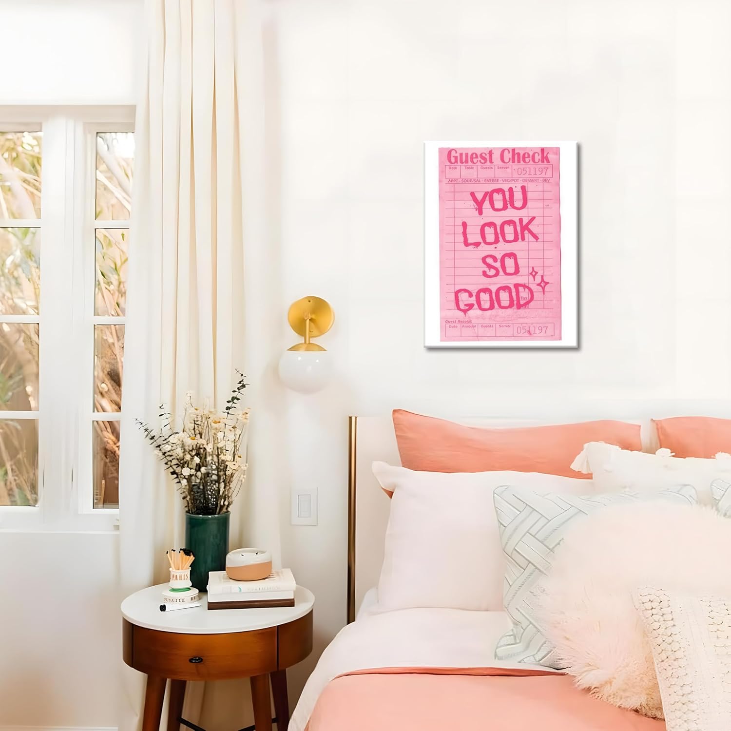 Pink Wall Art Set of 3 Trendy Cherry Disco Ball Wall Decor Good Times Canvas Poster You Look So Good Prints Funky Aesthetic Picture for Girl Bedroom Living Room Dorm Framed 12x16 Inch