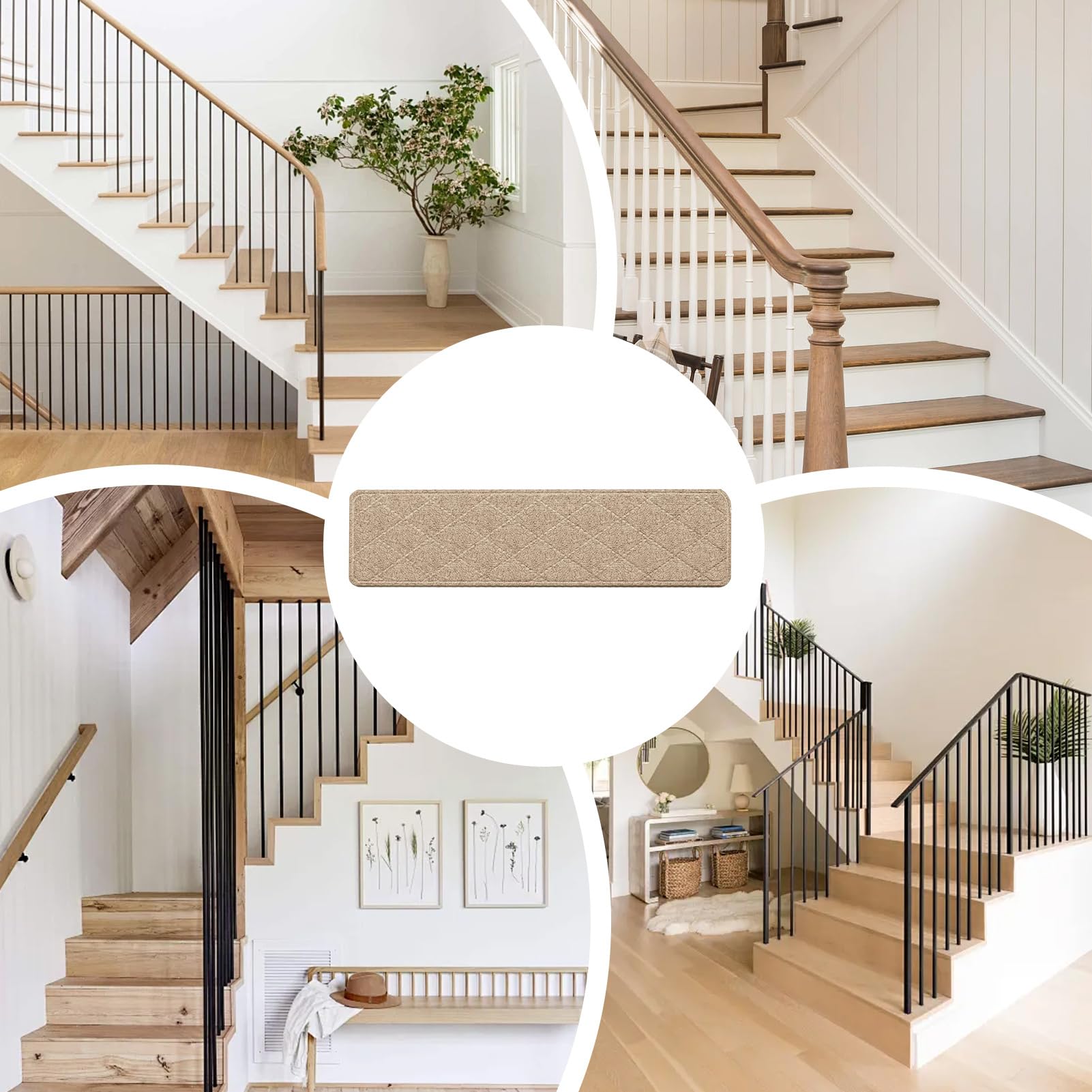 Générique Tapis d'Escalier 7 Pièces Revêtements pour Marches Adhésifs