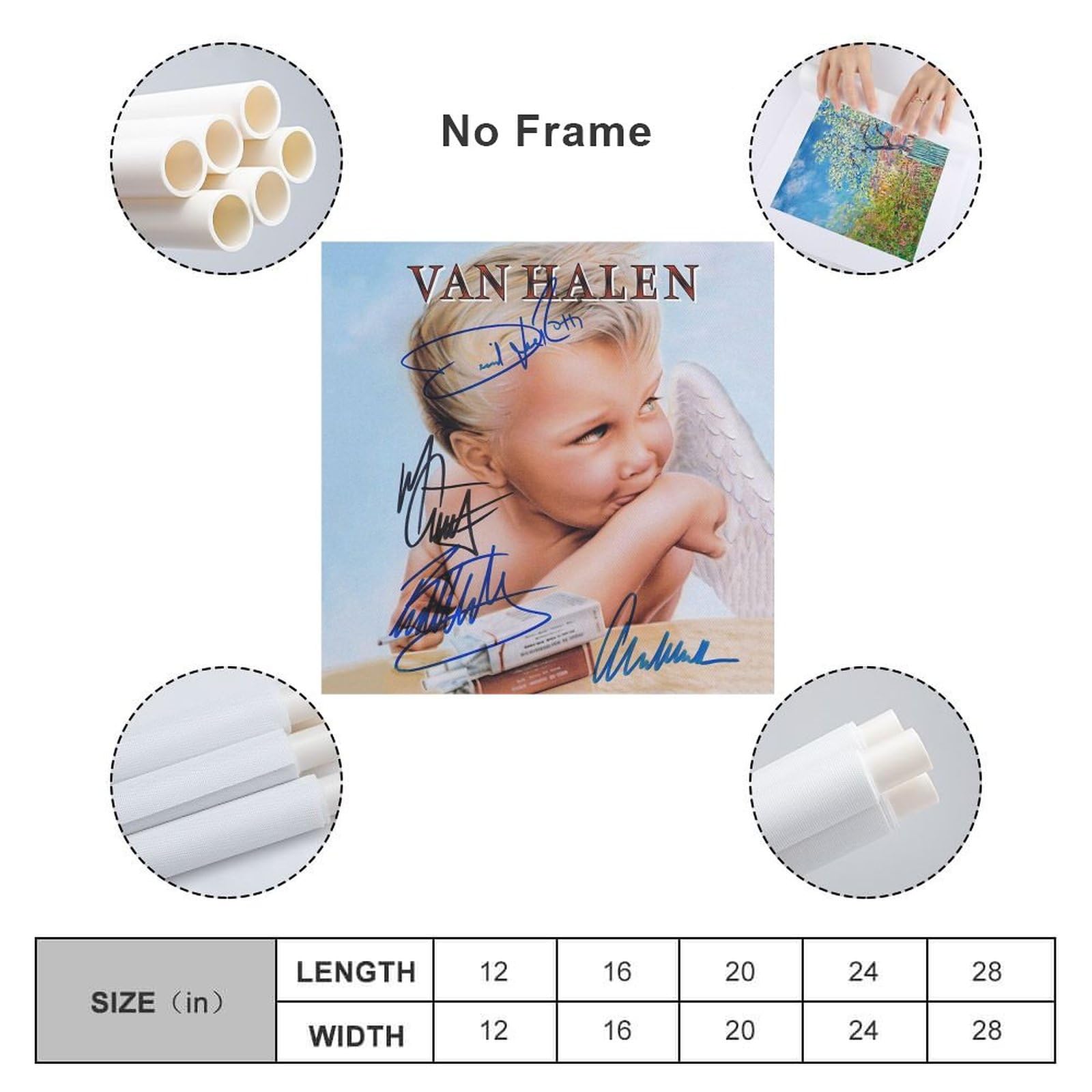 Amazon.co.jp: ヴァン・ヘイレン 直筆サイン入り ポスター キャンバス