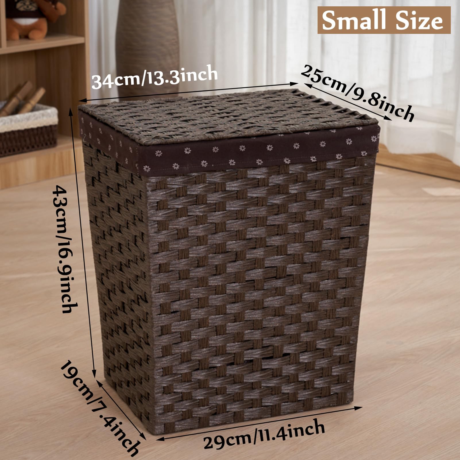 Cesto per la biancheria in rattan con coperchio, cesto per la biancheria sporca extra large, cesto portaoggetti per giocattoli sul balcone del bagno, cesto portaoggetti per la camera da letto, scato