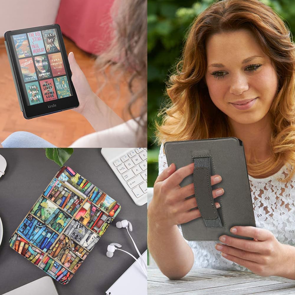 SCSVPN Schutzhülle für Kindle Paperwhite der 12. Generation und Kindle Colorsoft Signature Edition 2024, leicht, Premium-PU-Leder, Handschlaufe, automatische Wake/Sleep-Funktion
