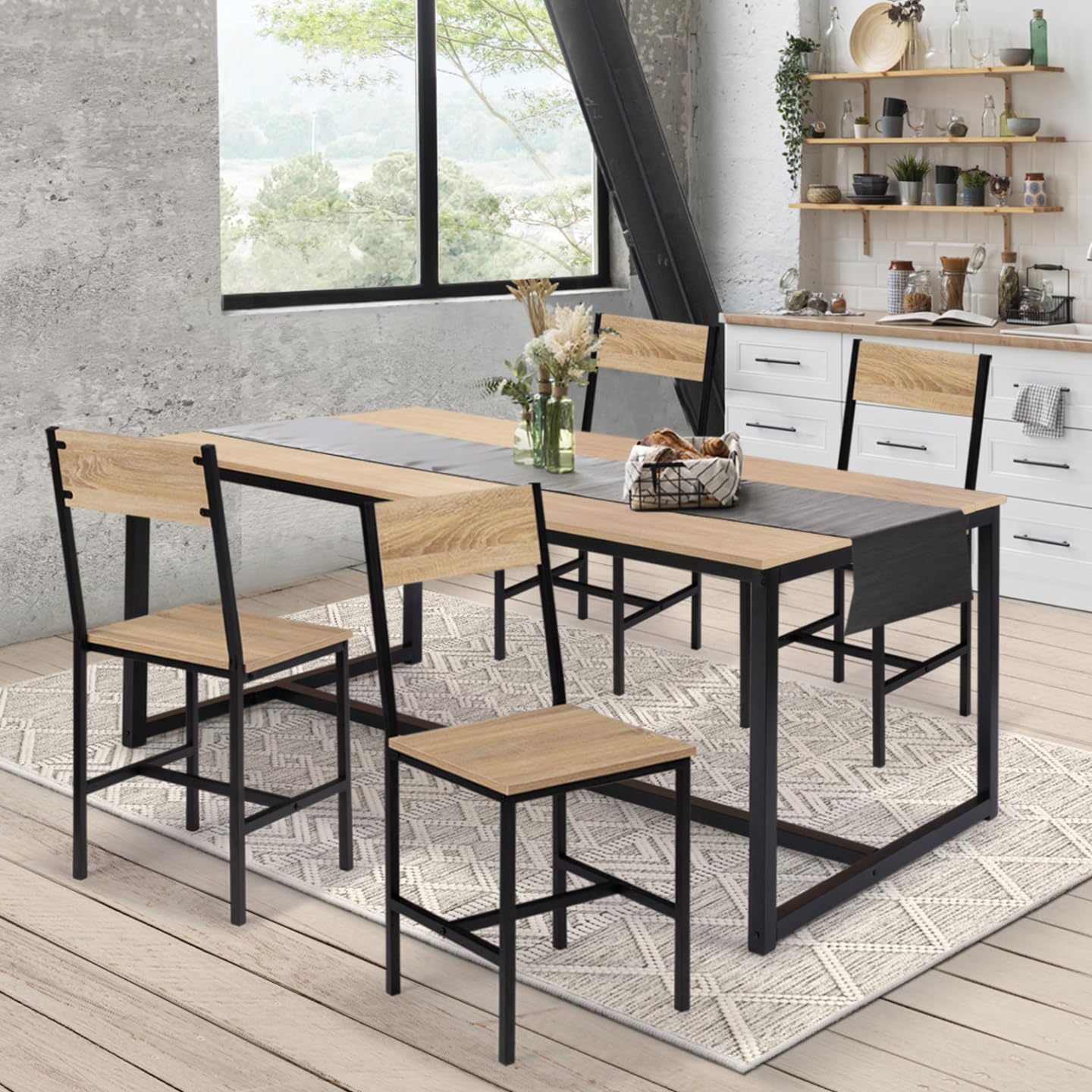 IDMarket - Lot de 4 chaises de Cuisine Detroit Design Industriel