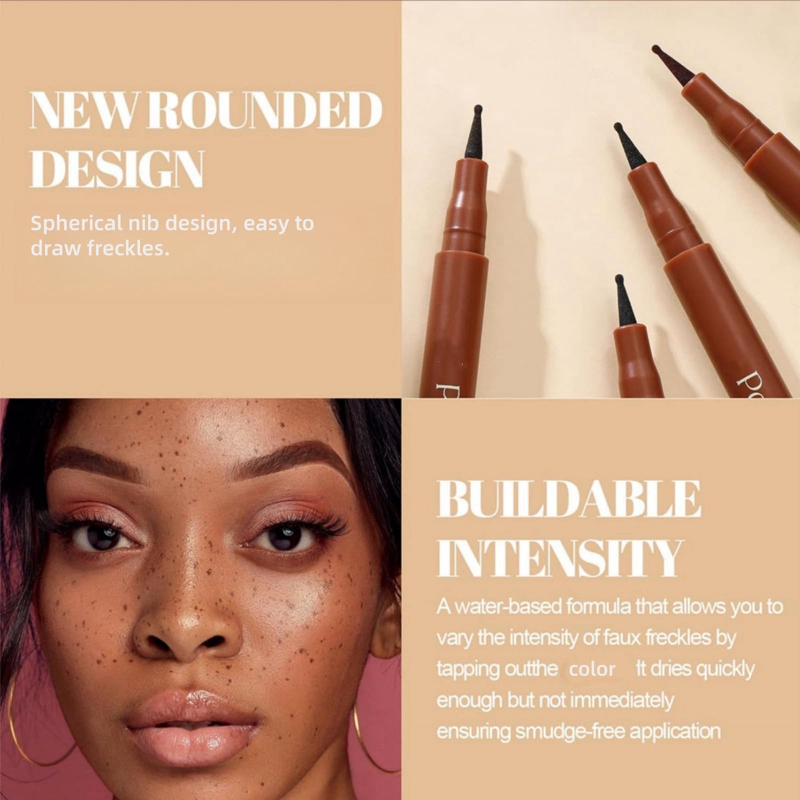 Haiyox 2PCS Freckle Pen, Natural Lifelike Freckle Makeup, Waterproof Long Lasting Quick Dry, Easy To Color - Image 3
