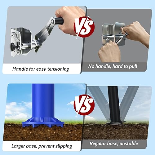 Miniatura 3 de Juego de red de voleibol profesional portátil para exteriores con postes de aluminio de altura ajustable, sistema de cabrestante, voleibol con bomba