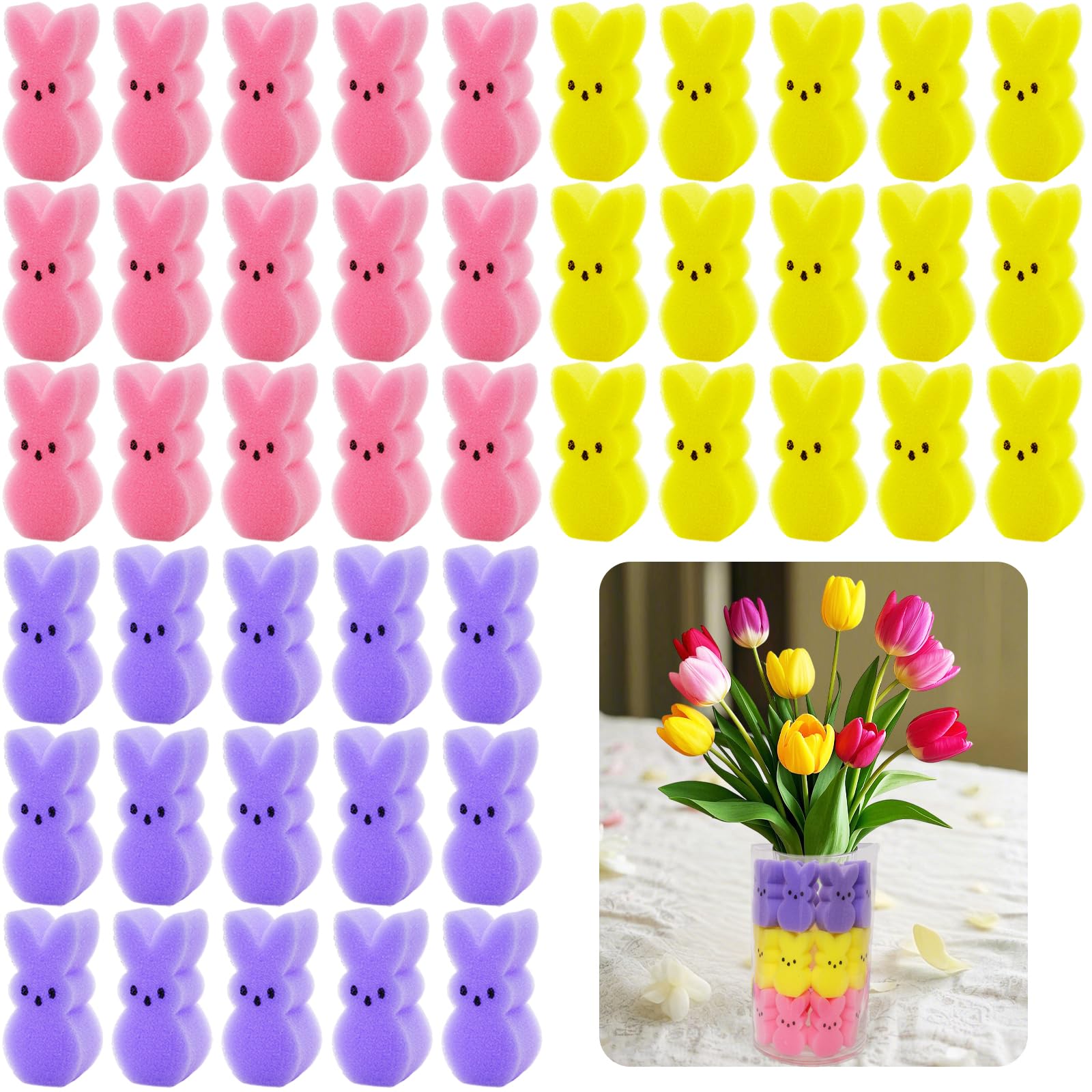 Conejitos de Pascua de esponja de diseño delicado para decoración de interiores y hogar exclusivo