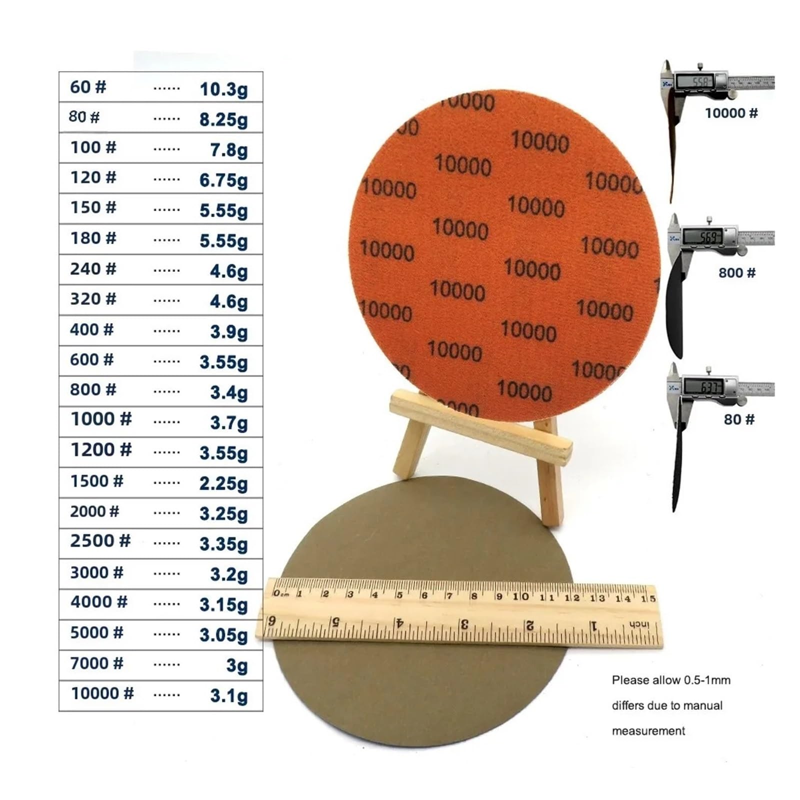 50 pz 5 pollici 125mm dischi abrasivi gancio anello carburo di silicio carta vetrata bagnato/secco grana 60-10000 for lucidatura rettifica(7000)