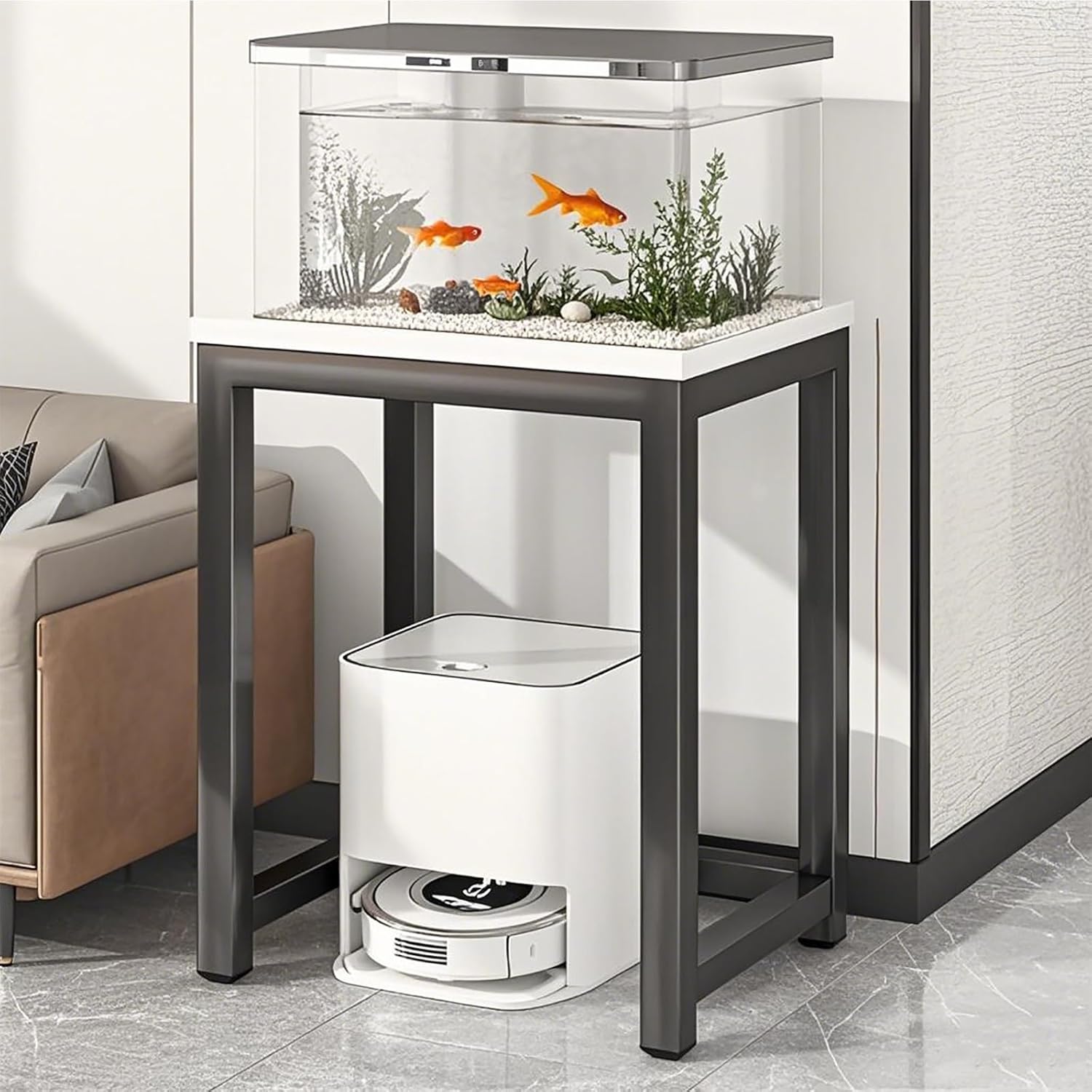High Load-Bearing Adjustable Aquarium Stand with Non-Slip Feet, Easy Assembly, Perfect for Home & Commercial Use - Durable, Stylish, Ideal for Living Rooms, Stores, Restaurants