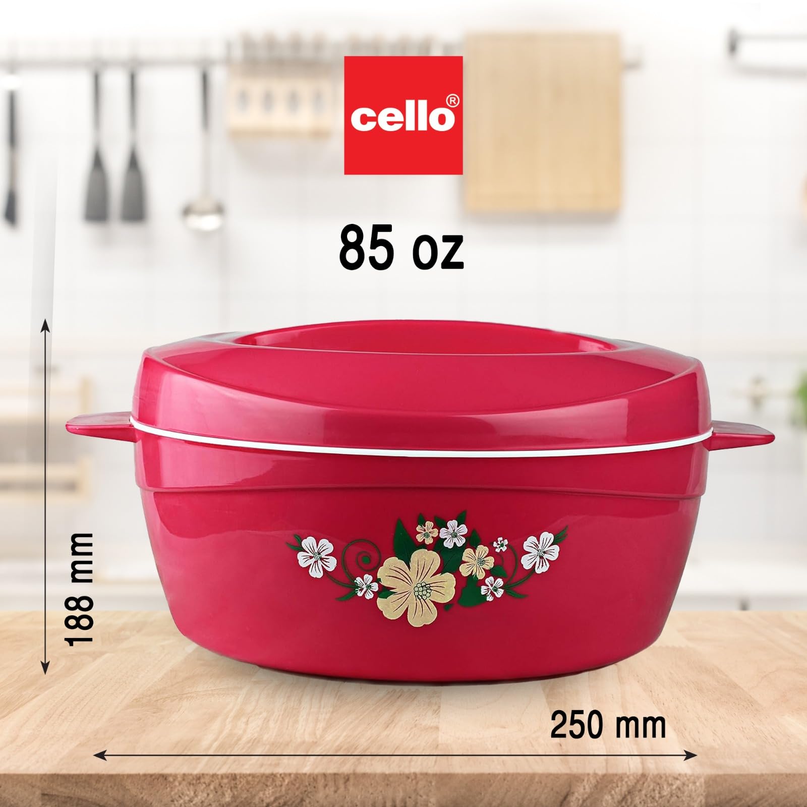 Amazon.com: Cello Roti Plus Big Floral Stainless Steel Double