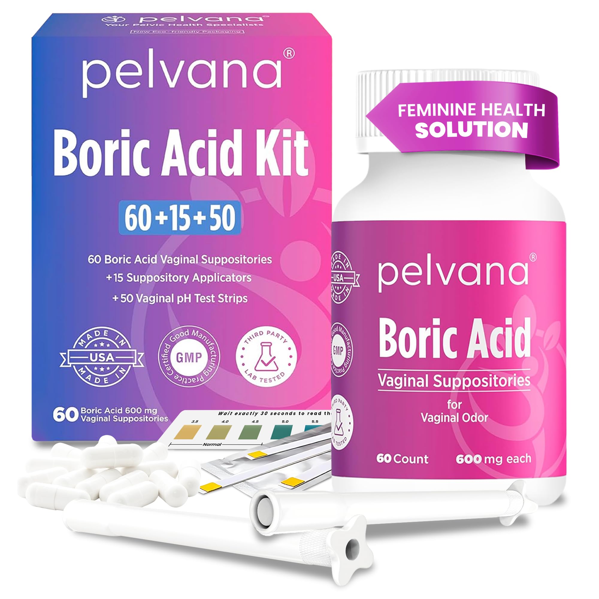 Pelvana Boric Acid Suppositories Kit