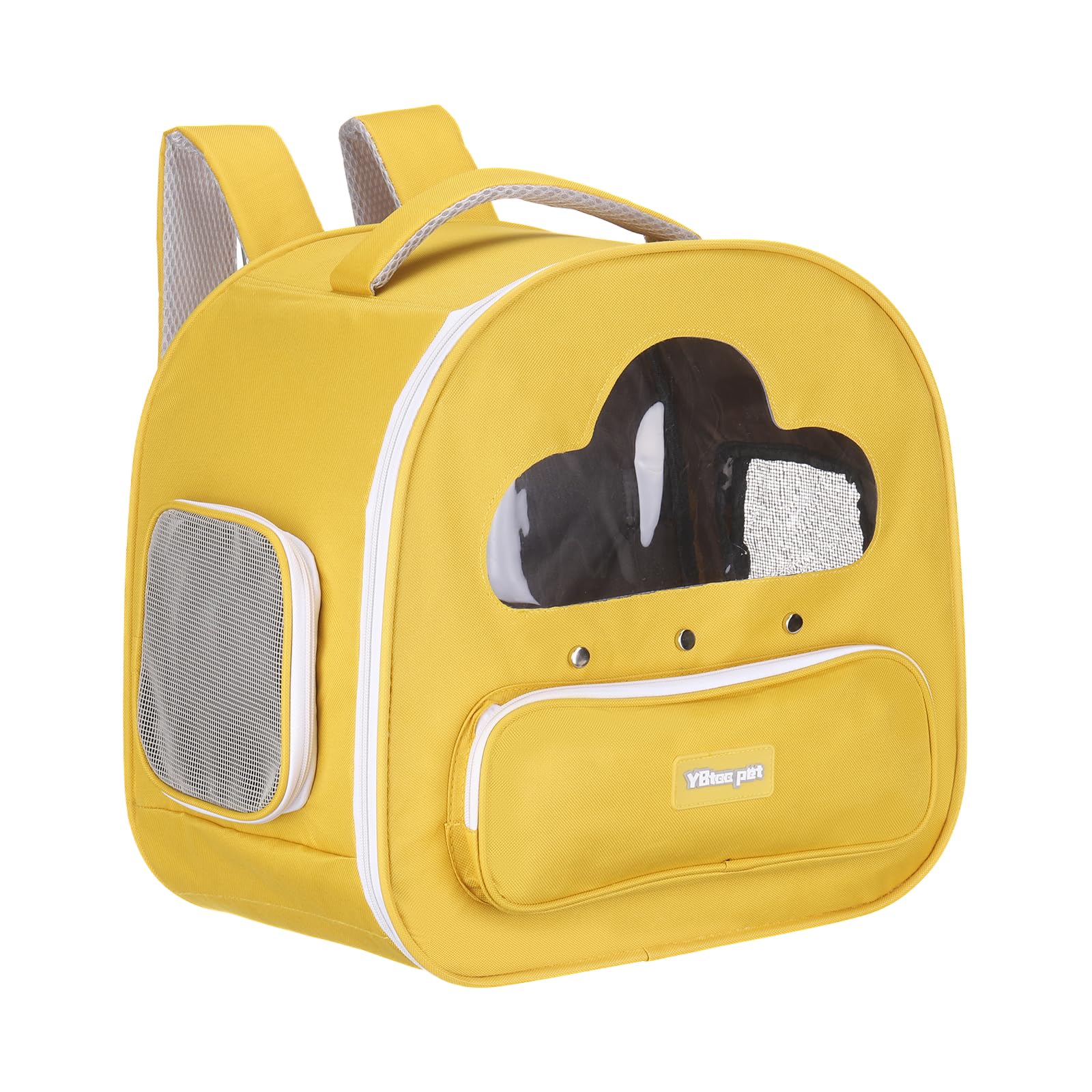 sourcing map Katzenrucksack, großer Platz und atmungsaktiv, Haustier-Wanderrucksack, Reiserucksack für Katzen oder kleine Hunde, Welpen, geeignet für Wandern/Camping/Reisen (Gelb, 38,1 x 25,4 x 38,1