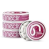 Nectr Energy 50mg Caffeine Pouches - Black Cherry Flavored, Sugar-Free Brain Treats. 20x Mini Nicotine-Free Pouches Per Puck. Fast Focus & Energy Supplement - 4 Pack