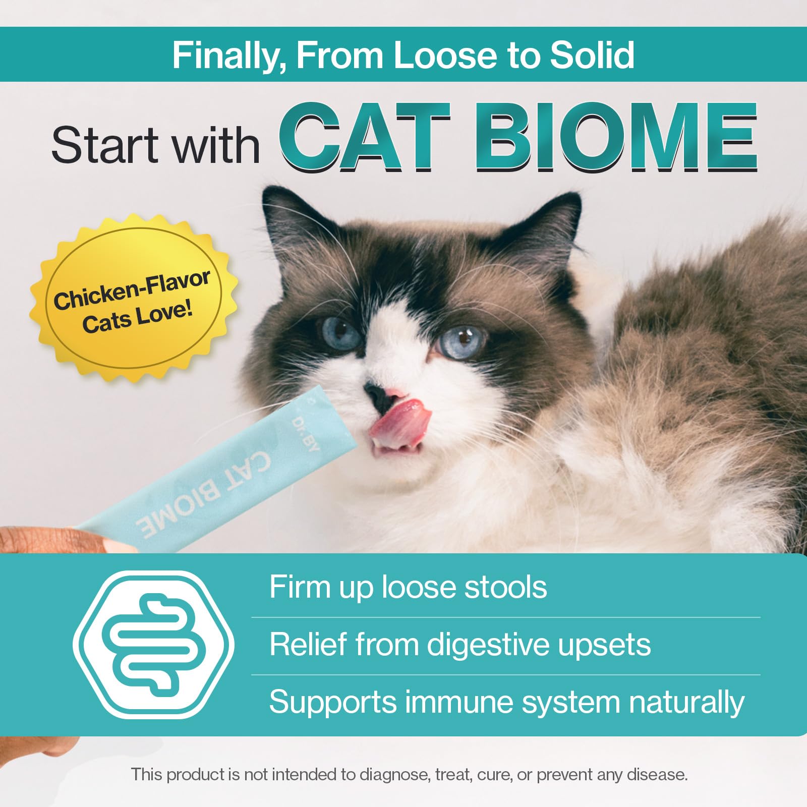 Cat Biome Probiotics for cats Anti Diarrhea Feline Gut & Digestive Support Immune Health Sensitive Stomach Constipation with L. plantarum+Prebiotics 30 Lickable Formula Individually Packaged — Amazon image 3