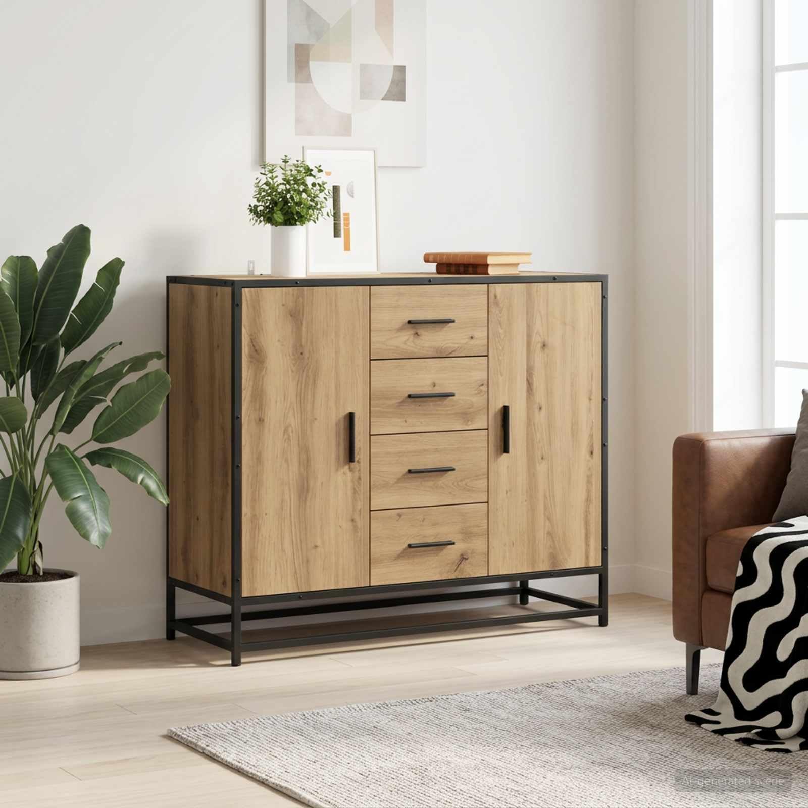 Credenza Artisan in rovere 92 x 35 x 76 cm