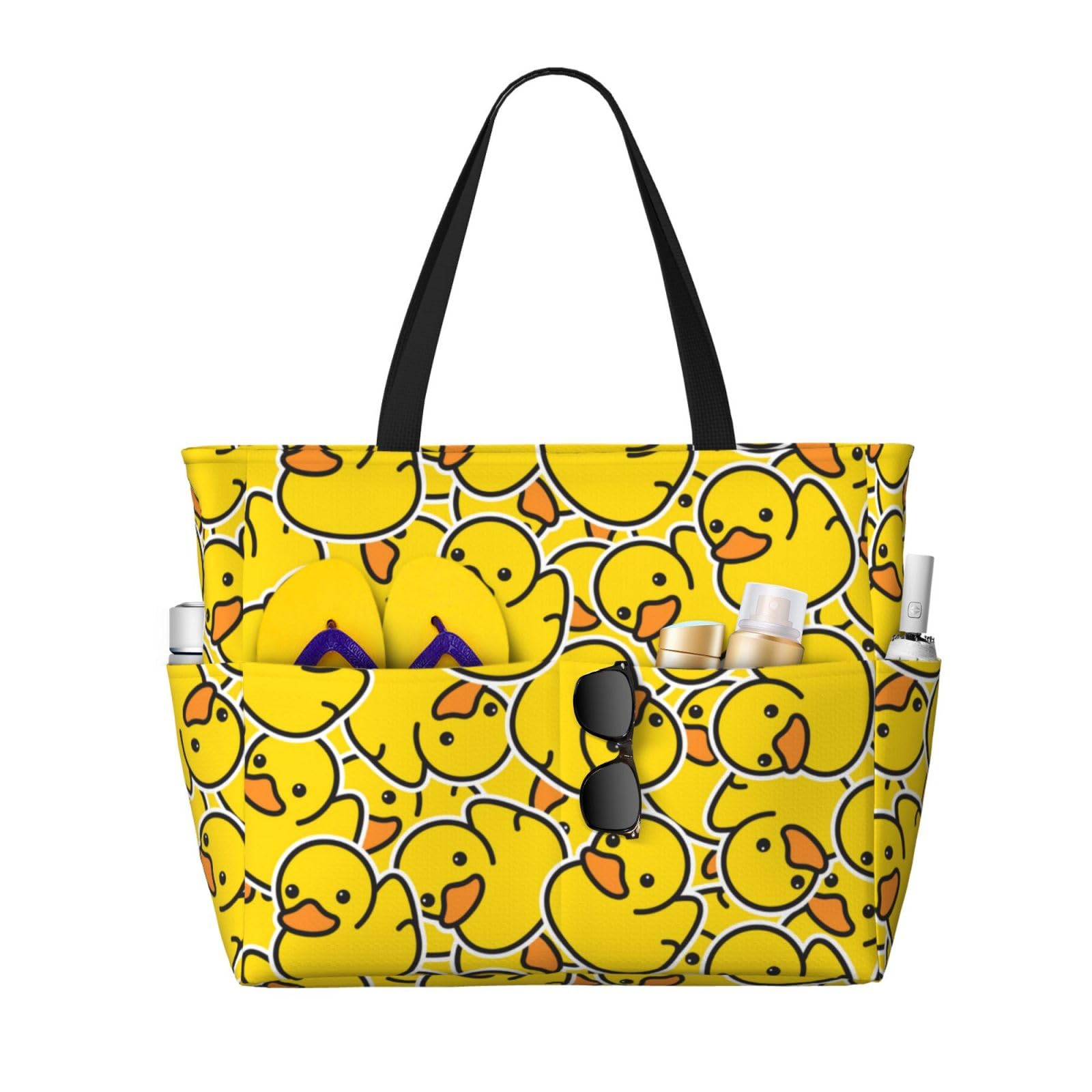 BJQ Beach Tote Bag for Women Beach Bag Waterproof and Sandproof Tote Bag with Wet Bag Large Travel Bag for Weekend Travel