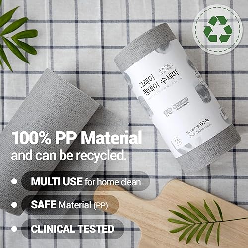 Miniatura 2 de DEARCUS Gray One Day Scrubber - Paños de cocina sin olor para lavar utensilios, utensilios de cocina y placa de cocina, paños de limpieza multiusos