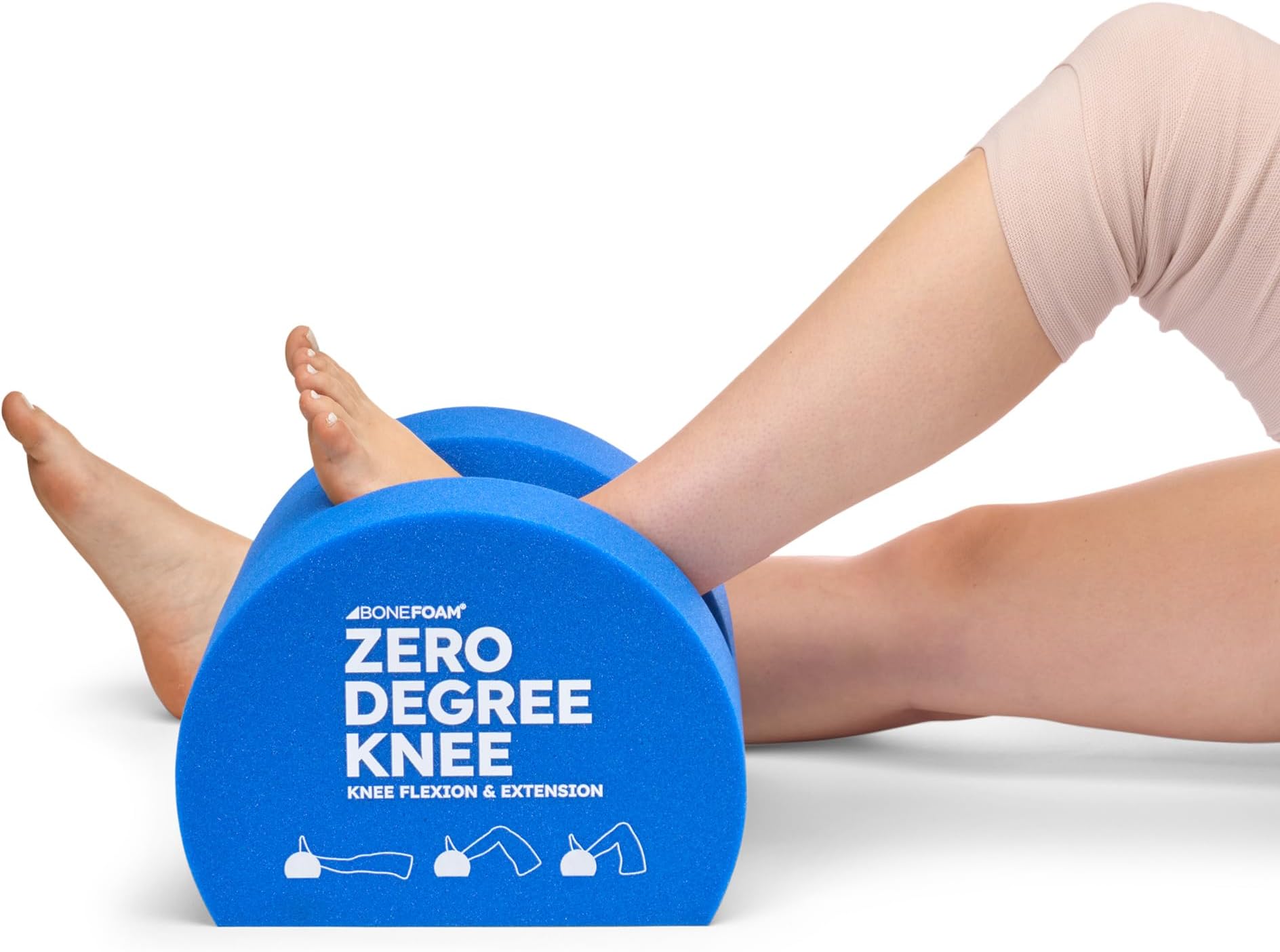BoneFoam Zero Degree Knee | Rehab After Knee Replacement, MCL, ACL Surgeries | Helps Improve Extension, Mobility & Flexibility | Passive & Gravity-Assisted Extension | Made in USA | Graphics May Vary