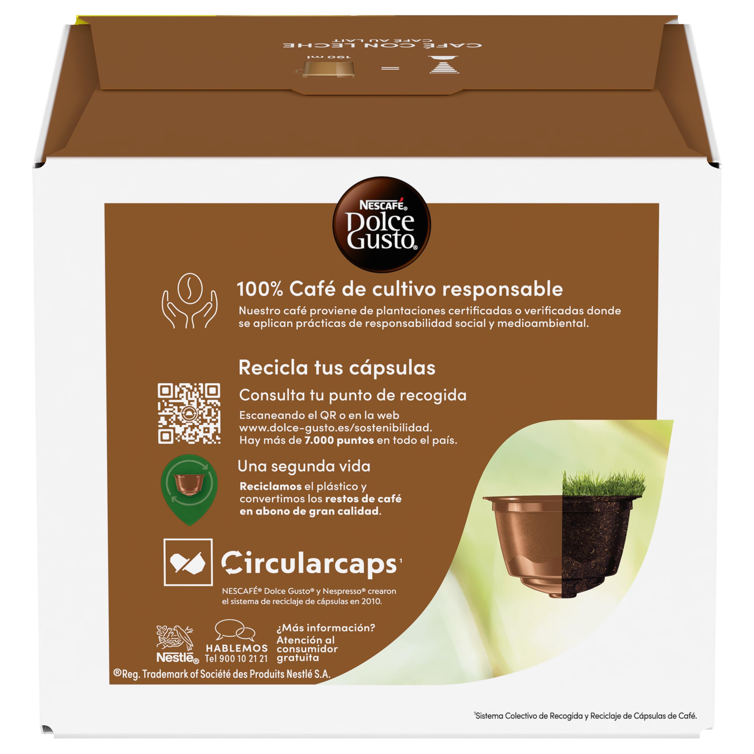 NESCAFÉ Dolce Gusto Café con Leche - Cápsulas de Café, 90 Cápsulas (3 x 30) - Intensidad 7 - Originales para cafeteras Dolce Gusto — view 4