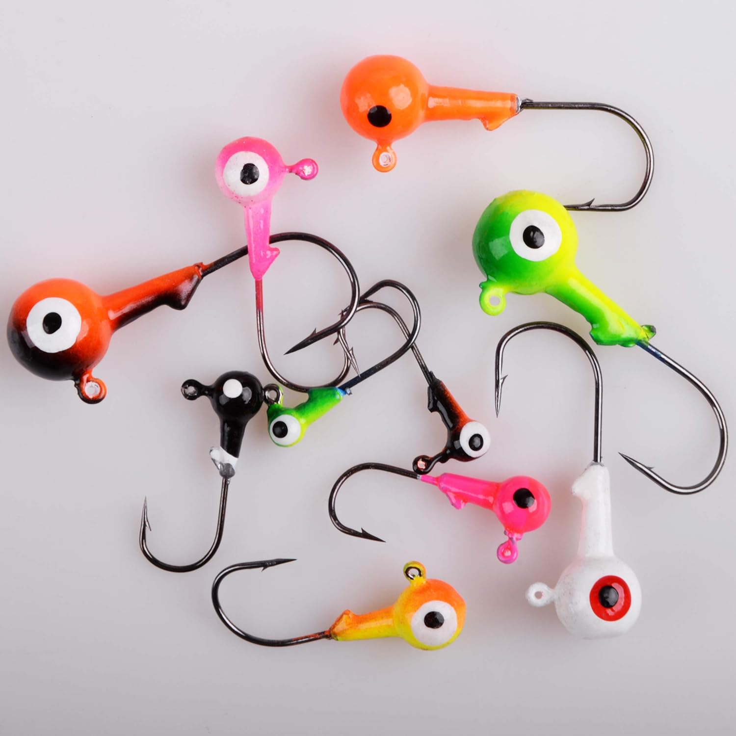 Fishing Jig Head Hooks Set, 60pcs Fishing Lures Jig Head Bait Assorted Round Head Jig Hooks for Soft Worm Shrimp Lures Freshwater Saltwater Fishing Tackle Kit : Sports & Outdoors