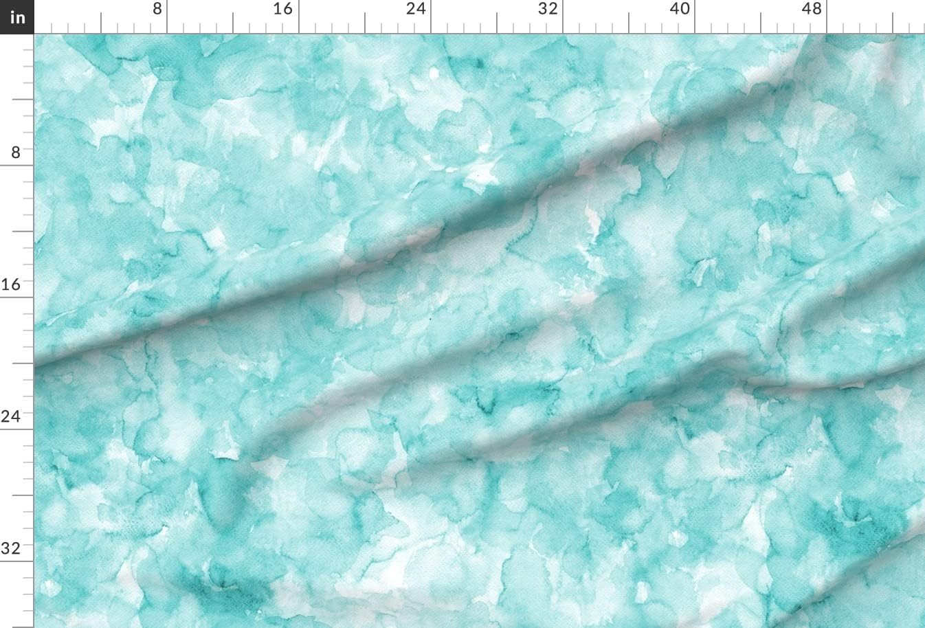Spoonflower Fabric - Watercolor Solid Mint Colour Turquoise Background Texture Painted Printed on Chiffon Fabric by The Yard - Sewing Fashion Apparel Dresses Home Decor