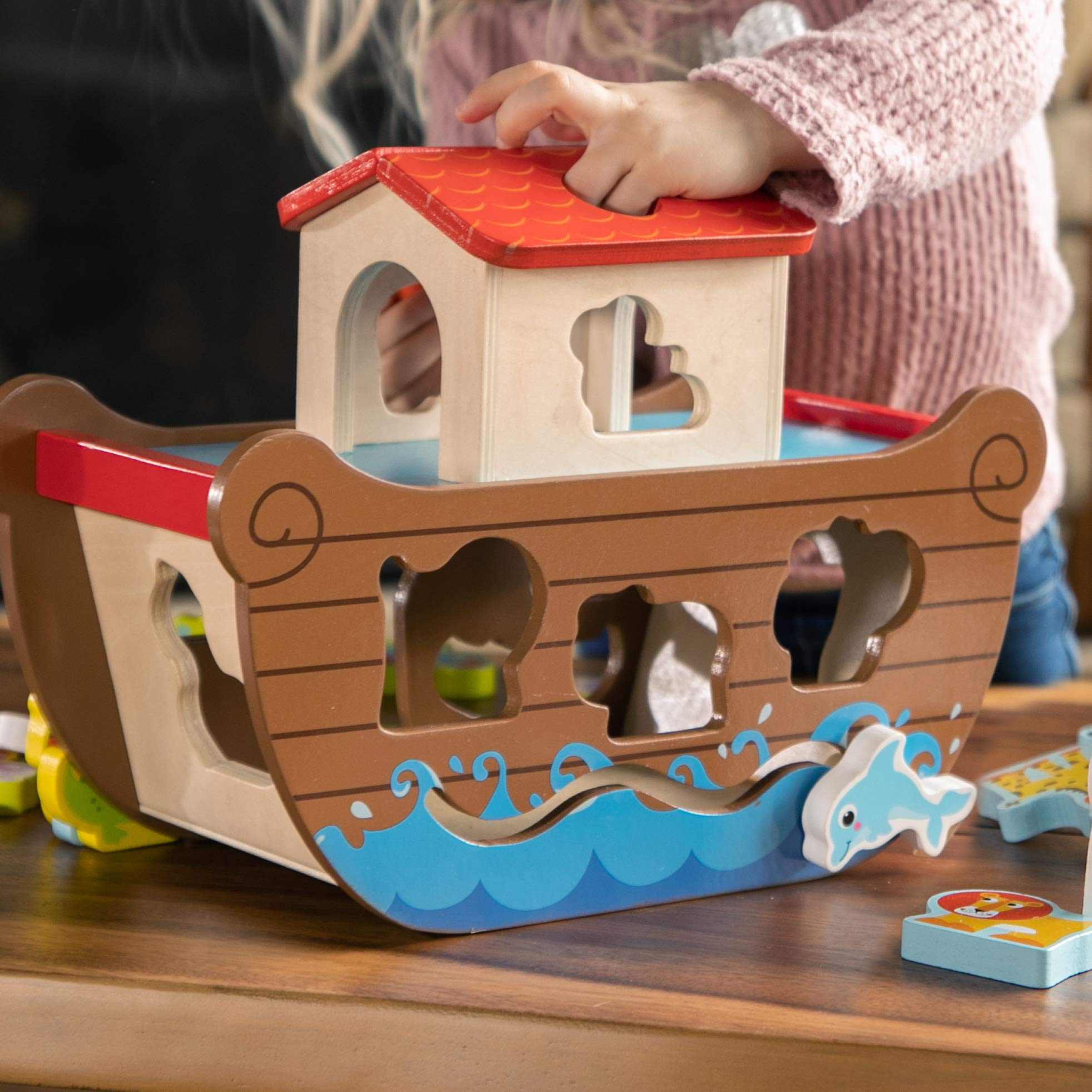 Amazon | Fat Brain Toys ノアの箱舟 並べ替え&プレイセット - 木製の