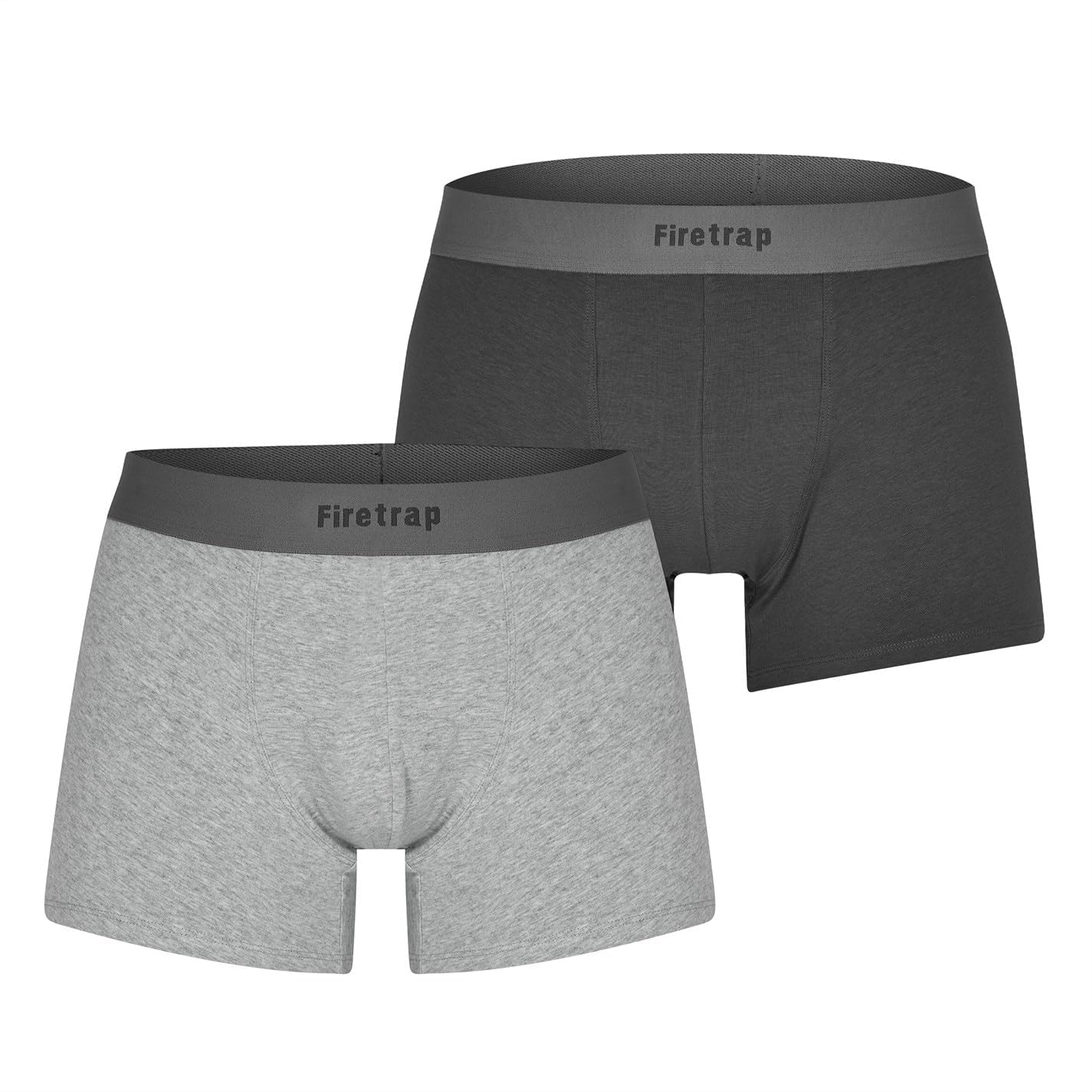 Firetrap Mens 2 Pack Trunks Grey/GreyMarl X Large