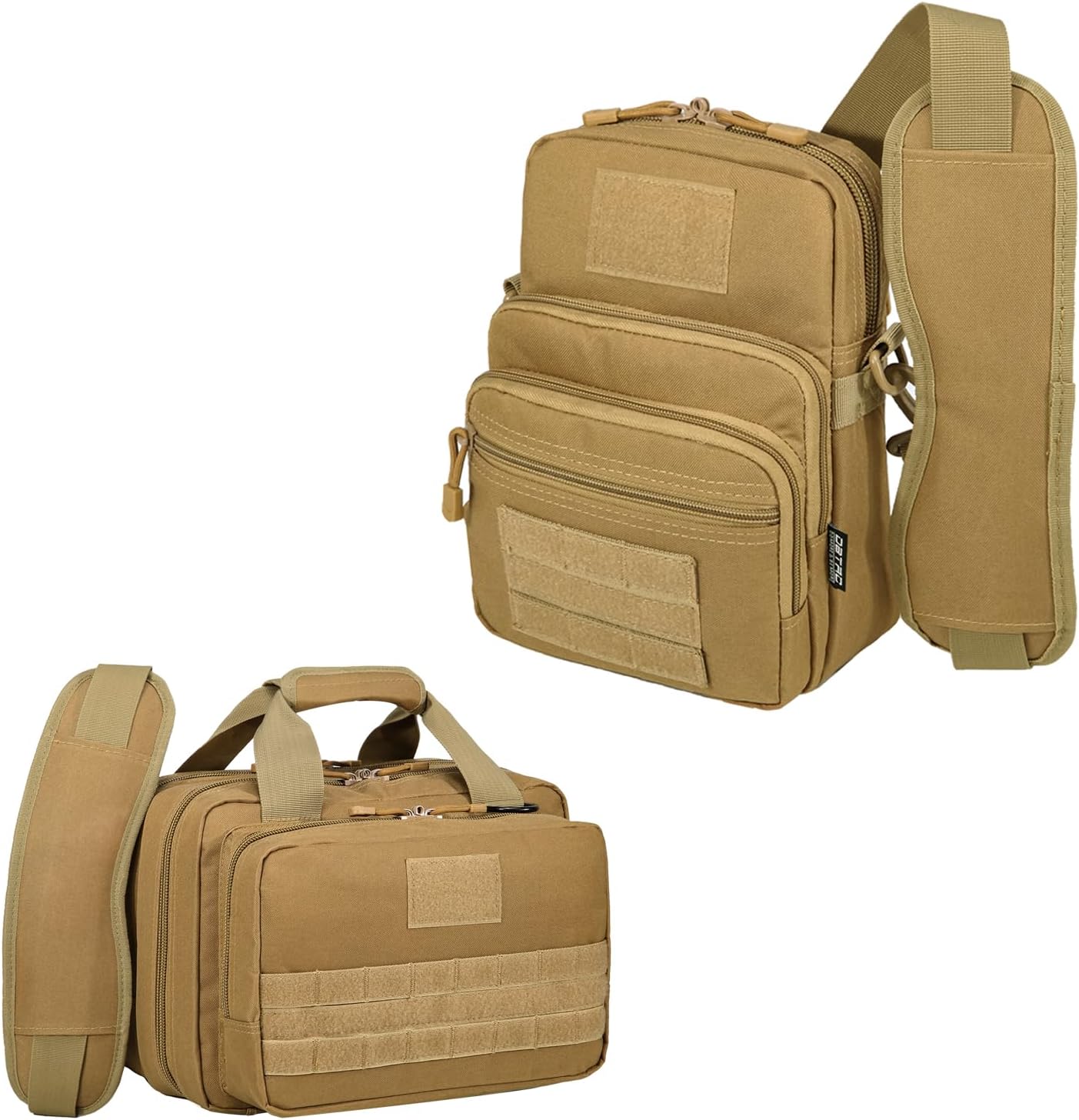 DBTAC Gun Case Bag Small Plus + DBTAC Tactical Small Shoulder Bag Pack (Tan)