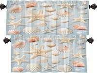 Vista 59 de Shrahala Cenefas de cocina de madera marrón con tablones vintage, panel de media ventana, tratamiento de ventana multicapa de poliéster opaco