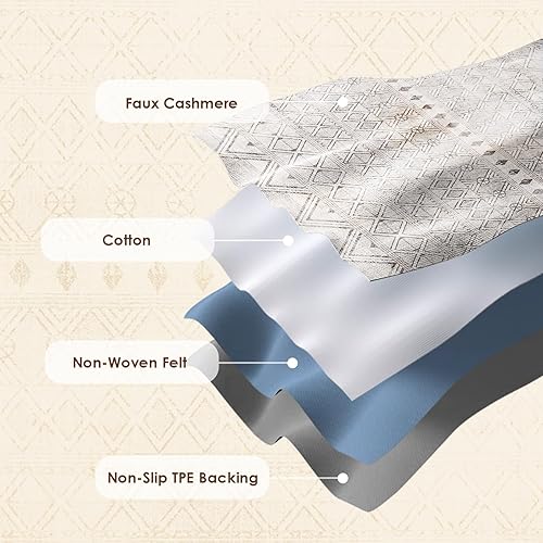 Miniatura 8 de Alfombra lavable de 9 x 12 pies, diseño bohemio, con parte trasera antideslizante, tejido suave, bohemio, lavable para sala de estar, dormitorio,