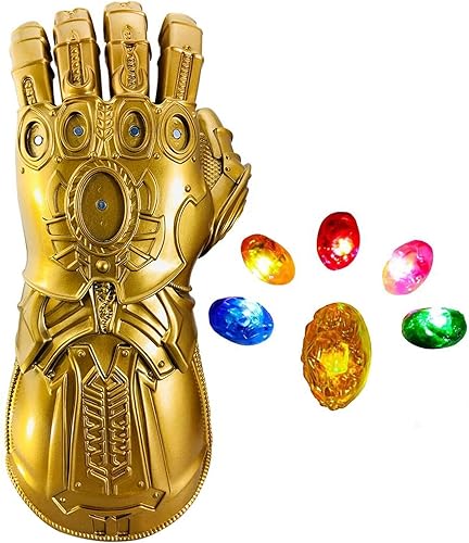 Infinity War Thanos Infinity Guauntlet con piedras infinitas electrónicas desmontables y brillantes para cosplay Halloween accesorios de PVC para