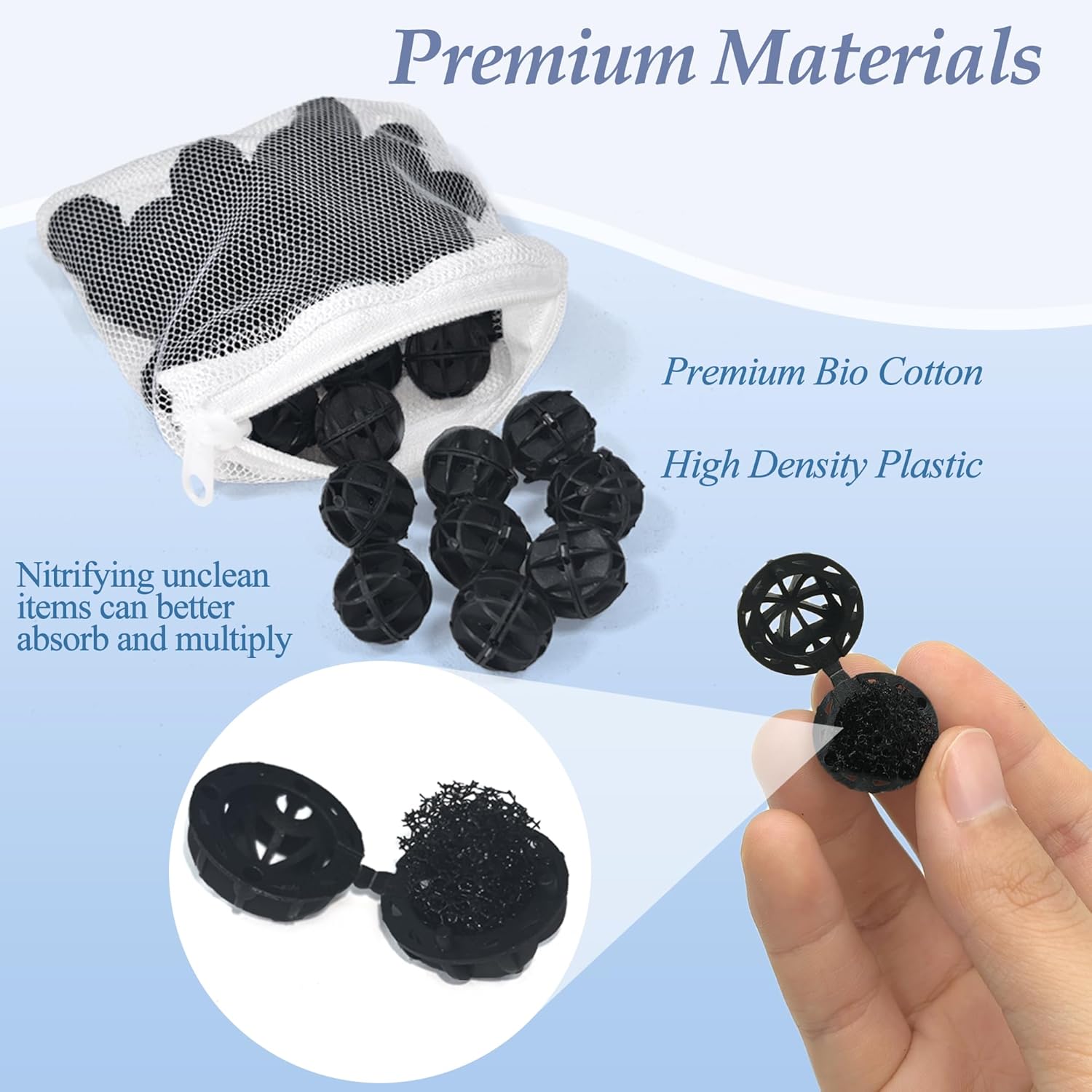 NEWKE Upgraded 2 Set Aquarium Filter Media Compatible with SPEC 3/5 Gal, for EVO 5 Gal, for Flex 9/12 Gal, Includes 2 Carbon Media Pad, 2 Foam Filter, 2 Bag Bio Filter Balls & 2 Filter Cord