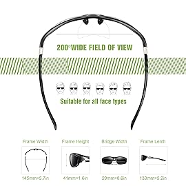 Foliful Polarized Sports Sunglasses for Men, Mens Sunglasses Wrap Around UV400 Protection for Cycling Fishing Driving, Ice Blue/Yellow/White